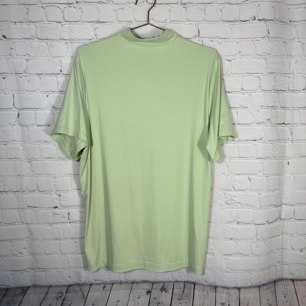 Lululemon Mens Mock Neck Short Sleeve Athletic Shirt Light Lime Green XL